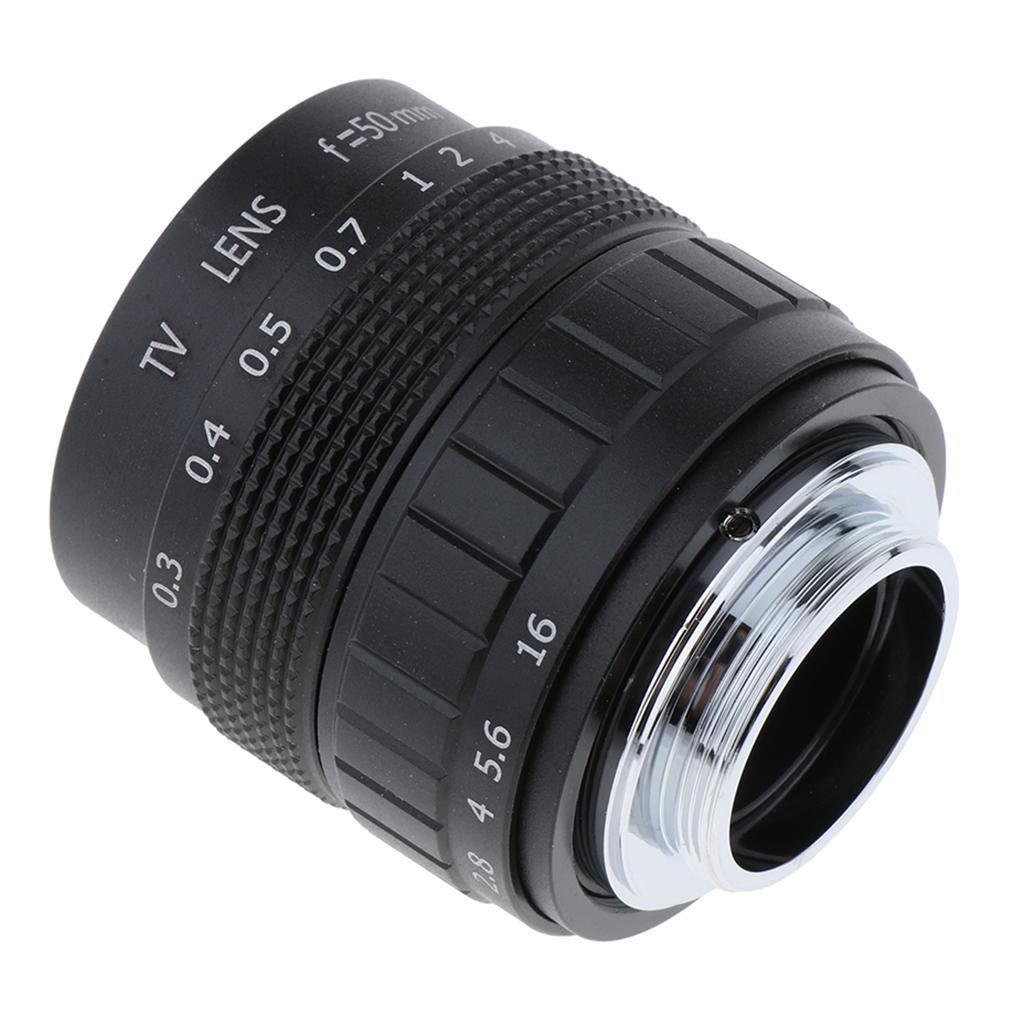 CCTV Lens +C Mount Adapter +2 Macro Rings, 50mm f1.4 for Q Cameras #1