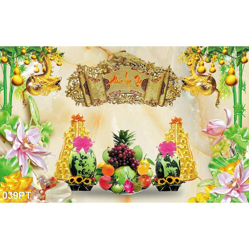 TRANH DÁN TƯỜNG 3D PHÒNG THỜ GIA TIÊN KÍCH THƯỚC LỚN - TRANH DÁN BÀN THỜ - TRANH PHÒNG THỜ ĐẸP KHỔ LỚN