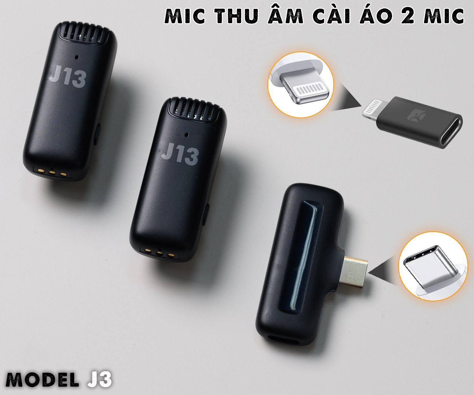 Mic không dây MTMAX J3 dành cho điện thoại gọn kết nối nhanh pin khỏe hàng chính hãng đủ kết nối kèm dock sạc