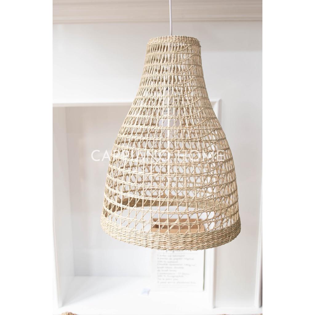 Chui đèn cói decor, đèn treo trang trí nhà hàng, đèn decor phòng khách, chao đèn độc đáo | Cappiano Home