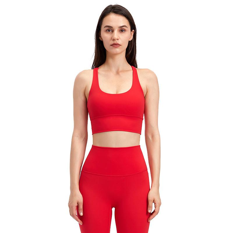 Hàng Mới Về Nóng Phổ Biến 75% Nylon 25% Spandex Tập Yoga Áo Top Thể Dục Thể Thao Bra Tập Gym Thả Hình Không Viền Quần Lót có Thể Tháo Rời Miếng Lót Ngực