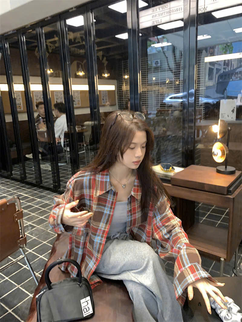 Áo sơ mi nữ form rộng 2N Unisex somi khoác ngoài kẻ sọc số 18