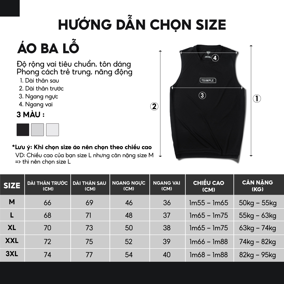 Áo Ba Lỗ Tank Top Thể Thao Nam T-SIMPLE Ver.01 Nhiều Màu