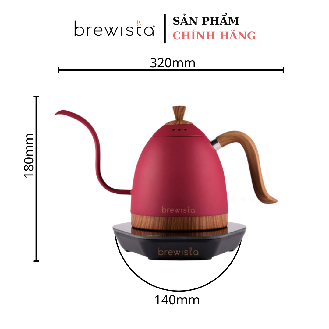 Ấm đun cảm ứng chuyên dụng rót cà phê Kettle 600ml - Đỏ