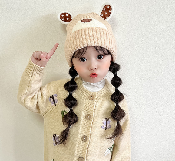 Bộ mũ len kèm khăn thắt nơ phong cách Hàn cho bé, nón len cho bé kèm khăn mẫu mới nhất