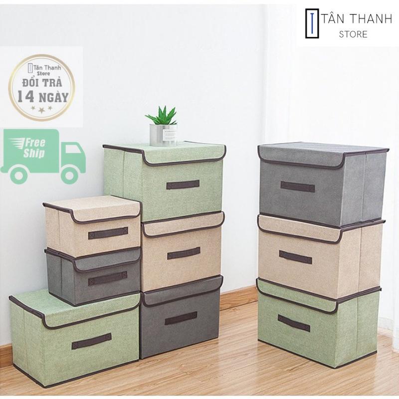 Combo 2 Hộp Vải Đựng Quần Áo - Hộp lưu trữ quần áo đồ lót đồ chơi đa năng – 8 Lít, 18 Lít tiện dụng – BLUE DEER