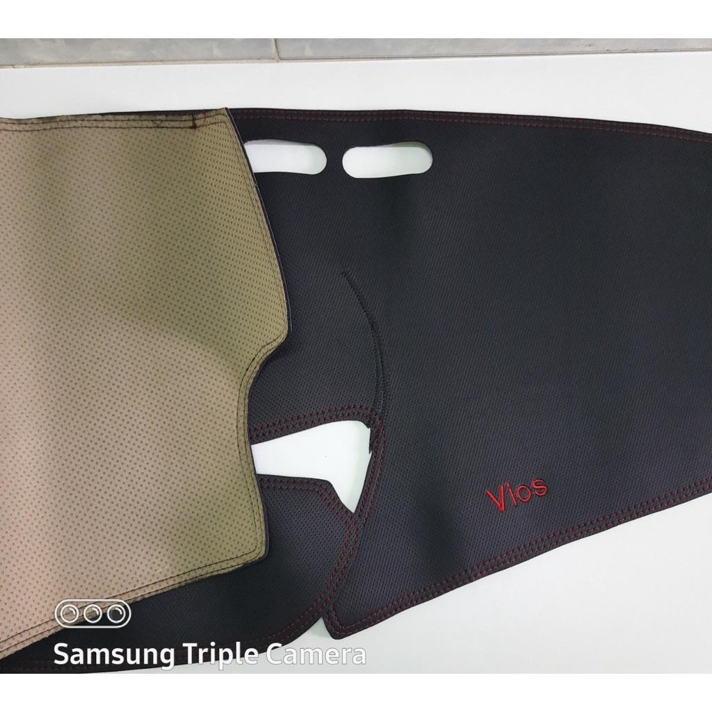 Thảm Taplo Xe Toyota Vios 2008-2013 loại da dày cao cấp 3 lớp chống trượt Da Carbon đen