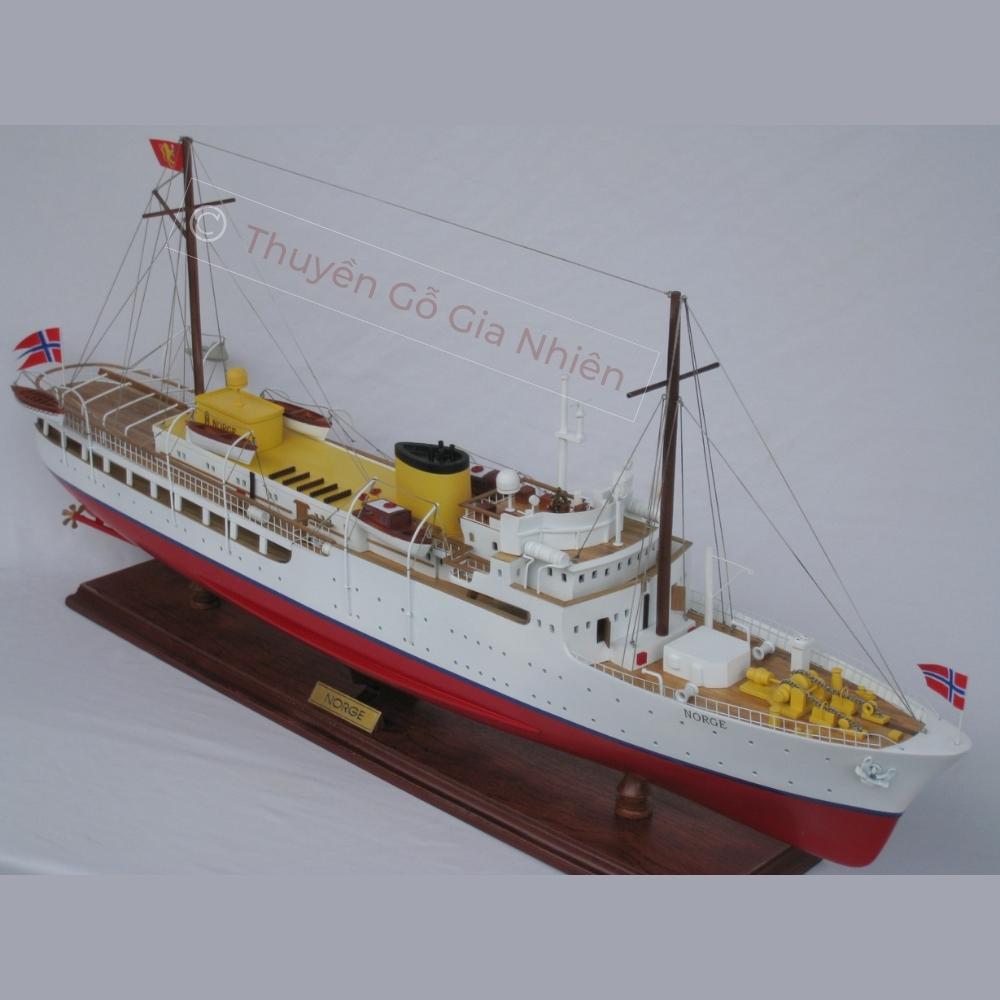 Mô Hình Thuyền Gỗ Trang Trí Phong Thủy Dạng Thuyền Du Lịch NORGE Chính Hãng, Hàng Xuất Khẩu Chất Lượng Cao