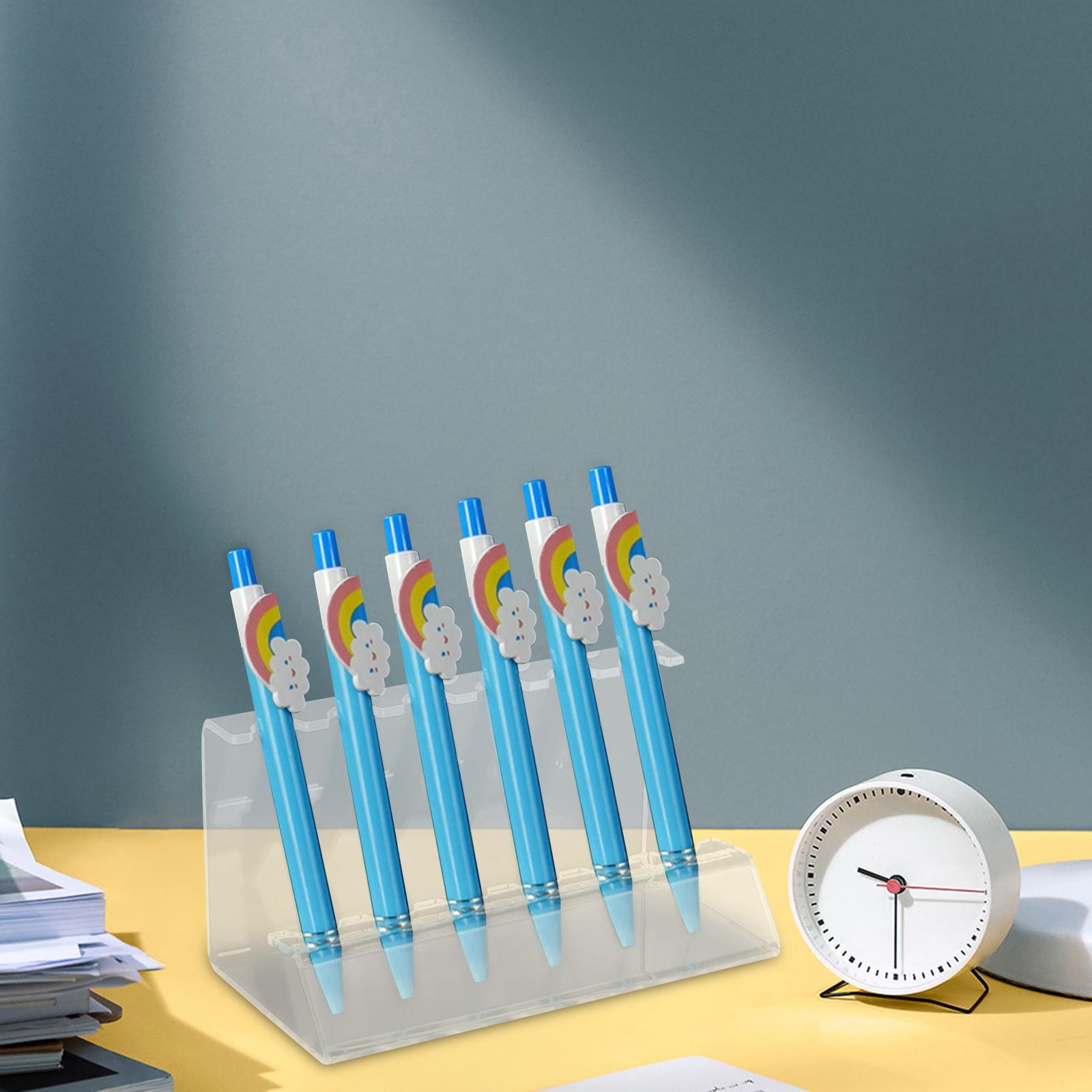 Pen Rack Holder Acrylic Pen Holder Acrylic Storage Cosmetic Brushes Supplies Office Vertical Countertop Pen Holder Display Stand