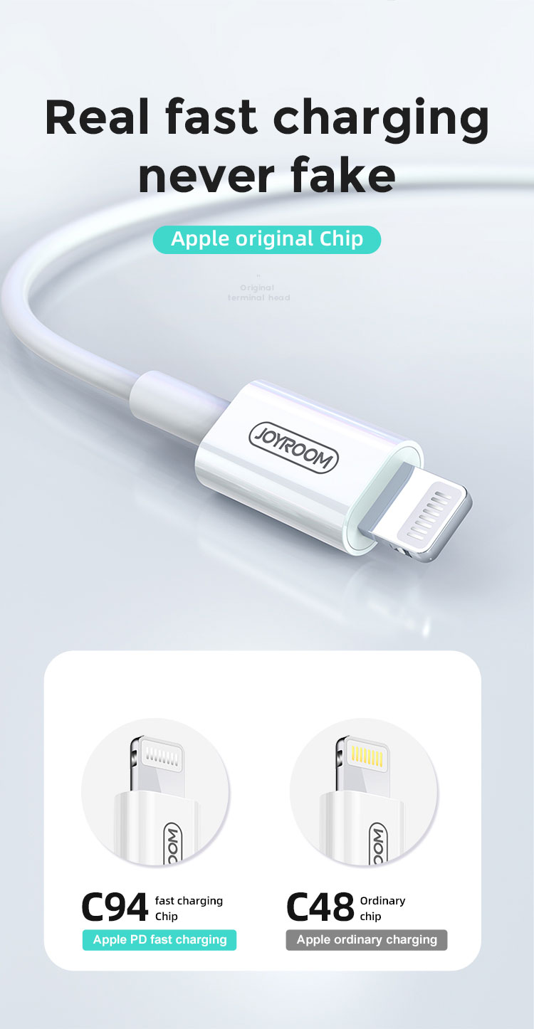 Cáp Sạc Nhanh USB-C to Lightning Chuẩn MFI Hỗ Trợ Sạc Nhanh Power Delivery Cho iPhone, iPad Joyroom S-M421 2M - Hàng Chính Hãng