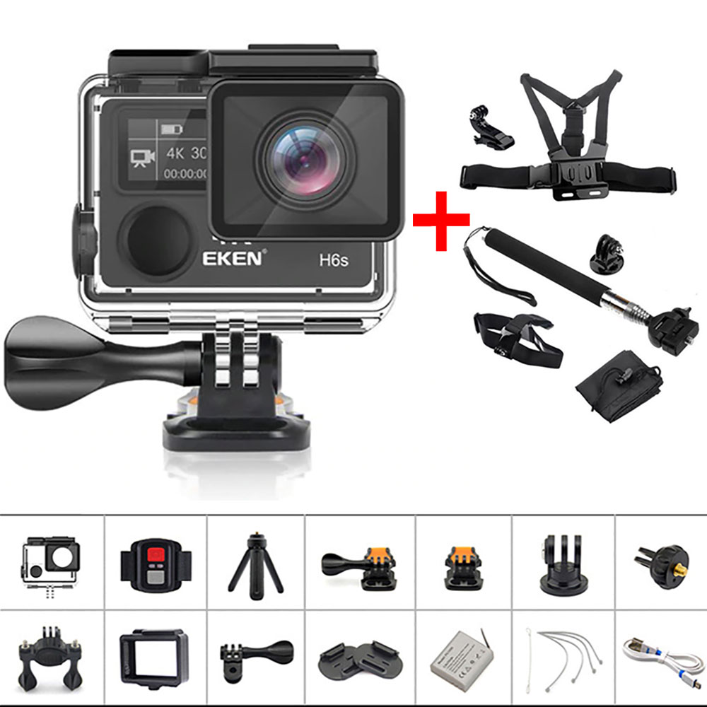 Camera Hành Trình Thể Thao Eken H6S 4K WIFI Tặng Bộ Phụ Kiện Cho Camera - Hàng Chính Hãng