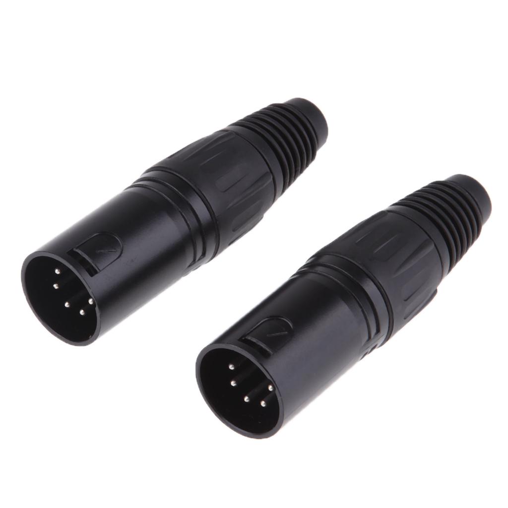 2 Pieces 5 Pin XLR Male Cable