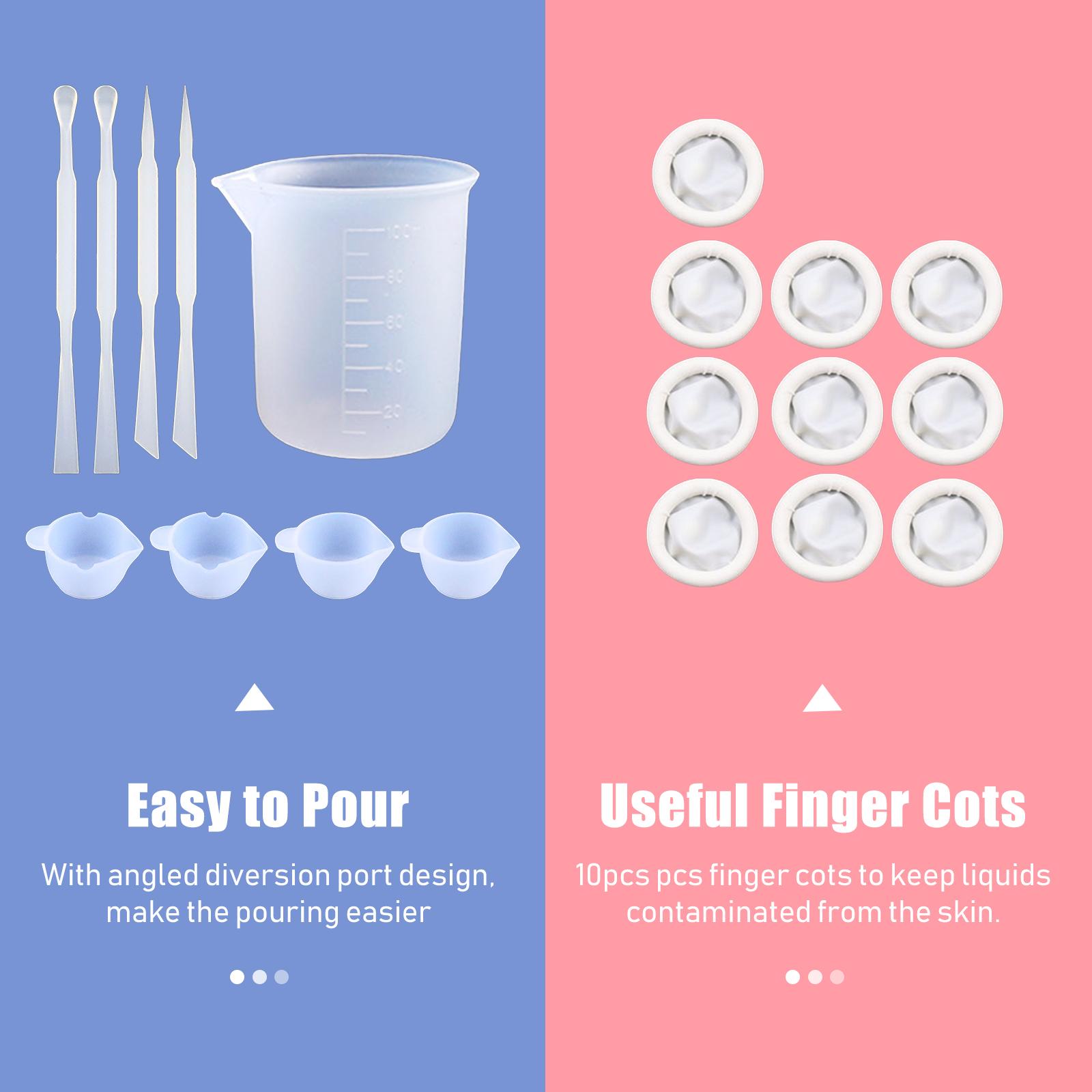 Set 39 Cốc Đo Lường 100Ml Bằng Silicone Dùng Làm Trang Sức Resin Epoxy Đeo Ngón Tay Cho Người Lớn