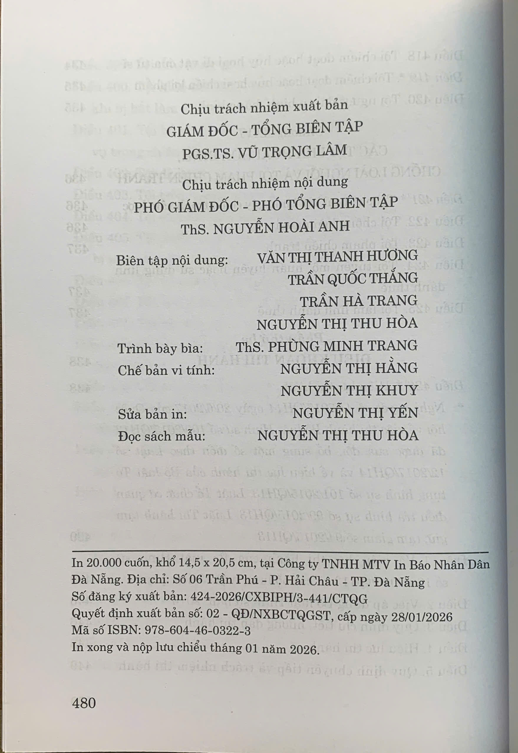 Bộ luật Hình sự 2015 (sửa đổi, bổ sung năm 2017, 2024, 2025) – NXB Chính trị quốc gia Sự thật