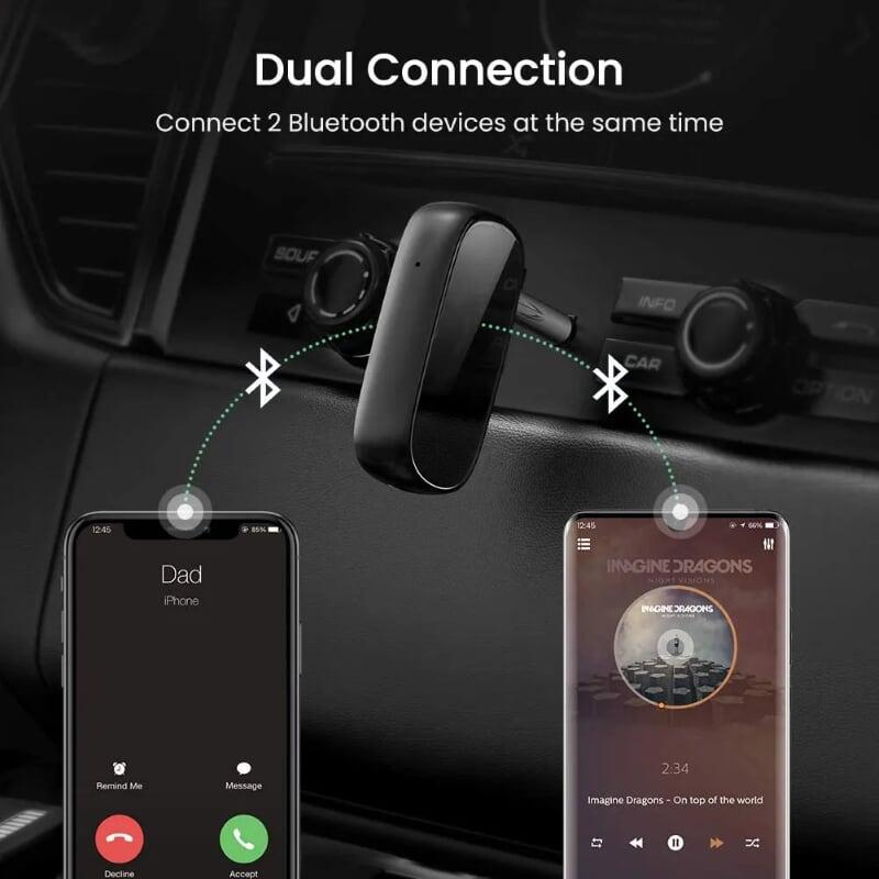 Ugreen UG70304CM279TK v5.0 3.5mm bộ nhận Bluetooth dùng cho xe hơi hay cổng âm thanh Aux - HÀNG CHÍNH HÃNG