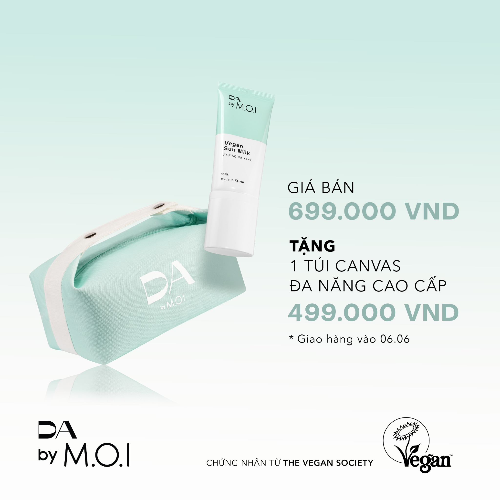 Kem Chống Nắng Thuần Chay DA BY M.O.I Vegan Sunmilk 50ml Hồ Ngọc Hà (2024)