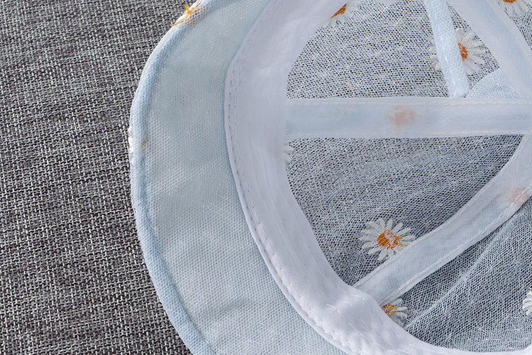 Mũ vành tròn cho bé từ 4 đến 12 tháng có nơ và họa tiết hoa cúc