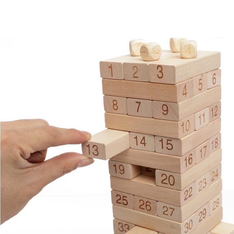Đồ Chơi sáng tạo Rút Gỗ 54 Thanh Số Size Đại An Toàn Cho Bé