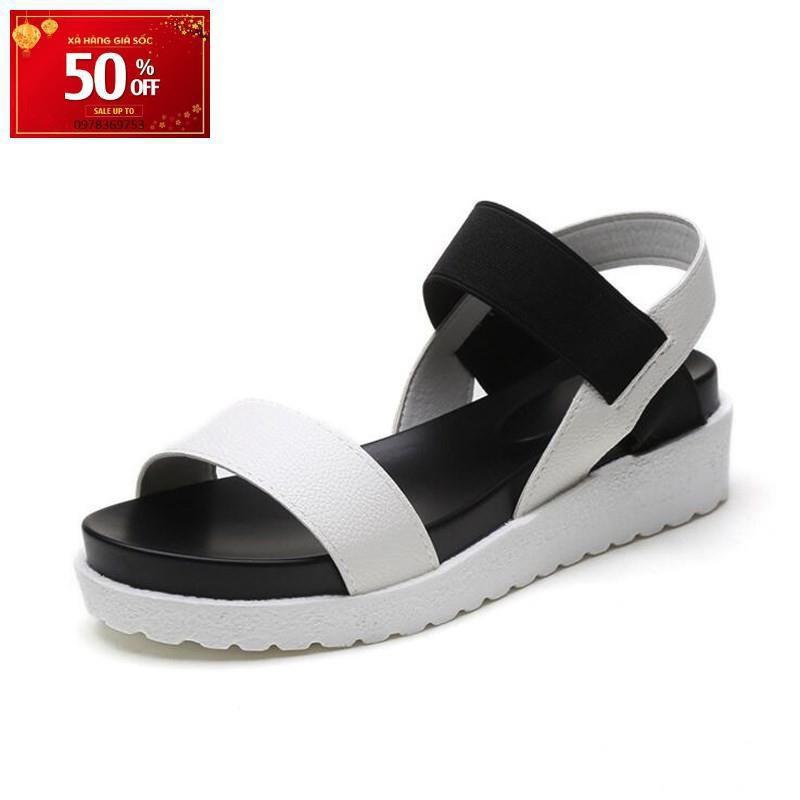 FreeShip Giày Sandal Nữ Quai Ngang Đế Cao 3 Quai Da Mềm Nữ Tính - 2989