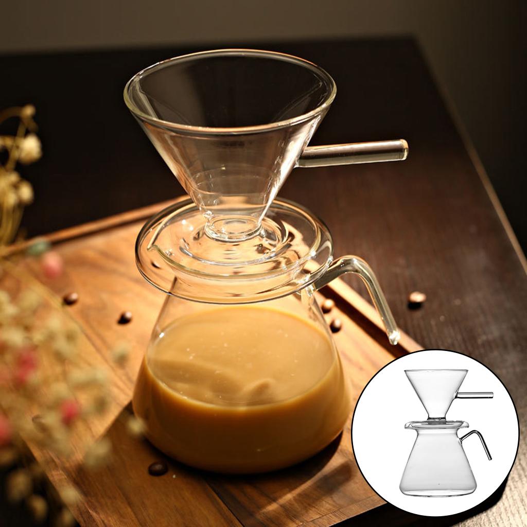 Pour Over Coffee Maker Glass Manual Drip Brewer Coffee Pot for Home Office