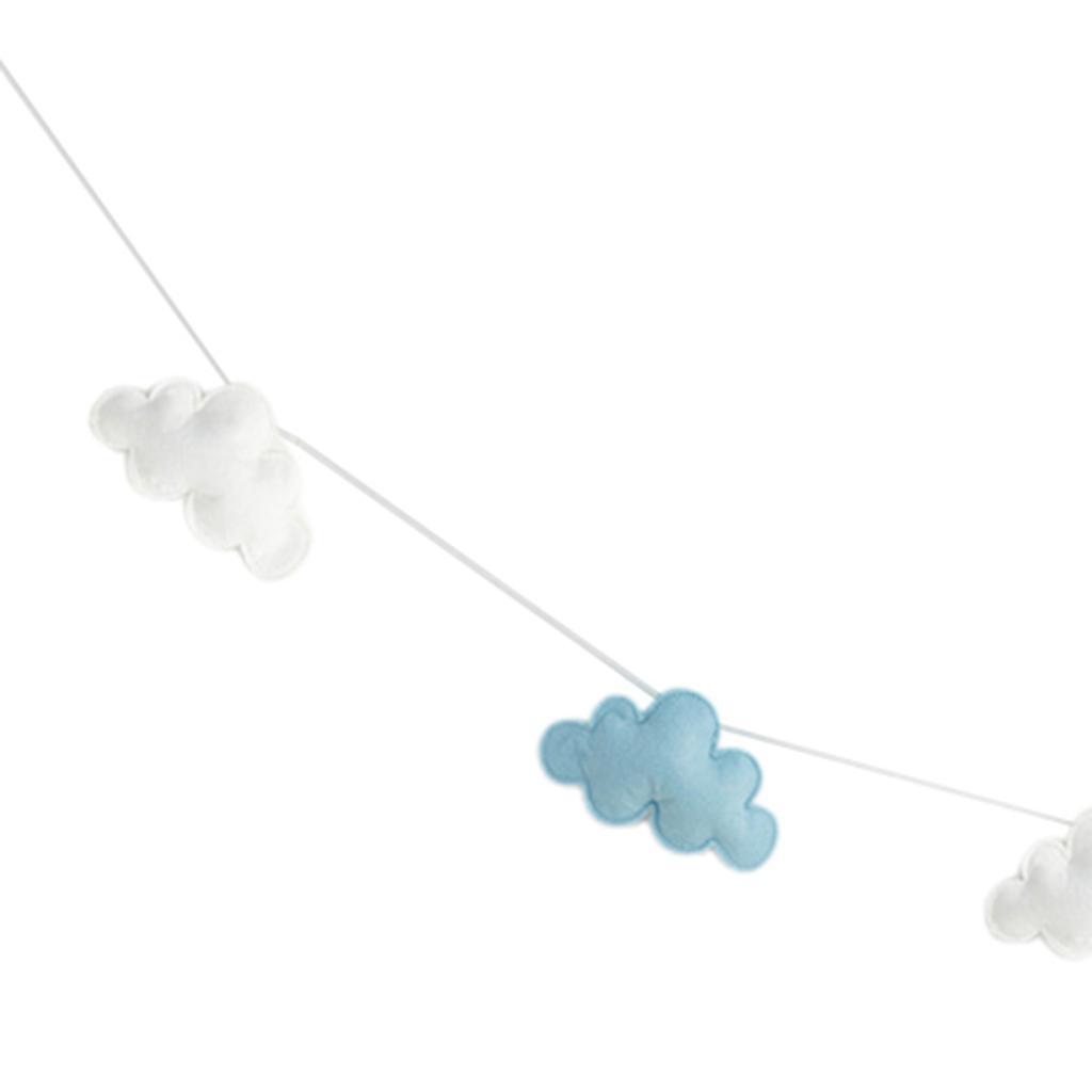 2X Hanging Clouds Garland for Baby Shower, Wedding Party Decor White and Blue