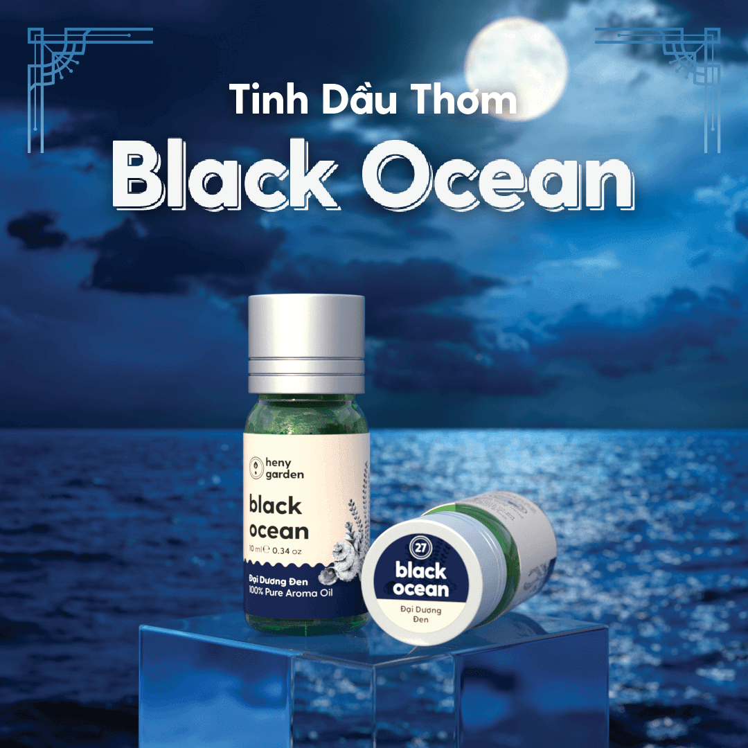 Tinh Dầu Thơm Black Ocean (Đại Dương Đen) Heny Garden – Tinh Dầu Phối Hương Xông Phòng, Làm Nến Thơm Handmade, Giúp Giảm Stress & Khử Mùi Hiệu Quả (10mL) – Tặng Mẫu Thử Tinh Dầu Với Mỗi Đơn Hàng