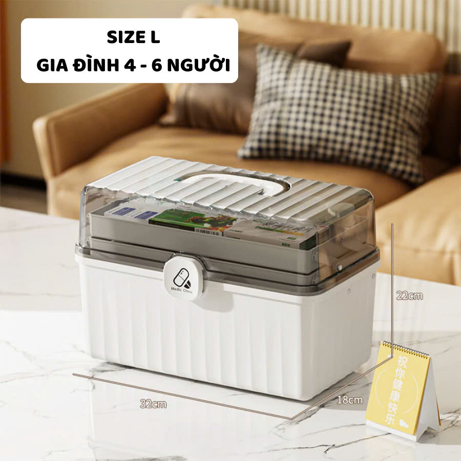 Hộp Đựng Thuốc Gia Đình Kích Thước 32cm x 18cm x 17.5cm - PHỤ KIỆN PHÒNG NGỦ KHÁC