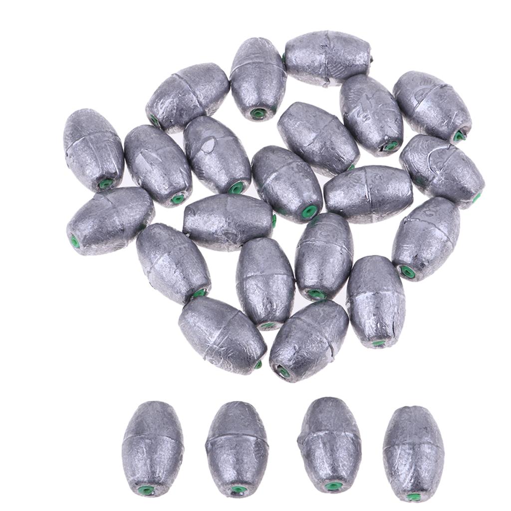 25Pcs/set Fishing Lead Weights Lead Fishing Sinker Weight for Any Waters 30g