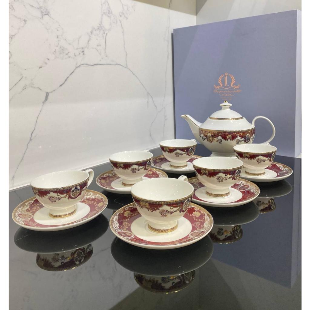 Bộ Trà Sứ Viền Đỏ Imperial London, Bộ Ấm Trà Sứ Cao Cấp Hoàng Gia, Nhập Đức