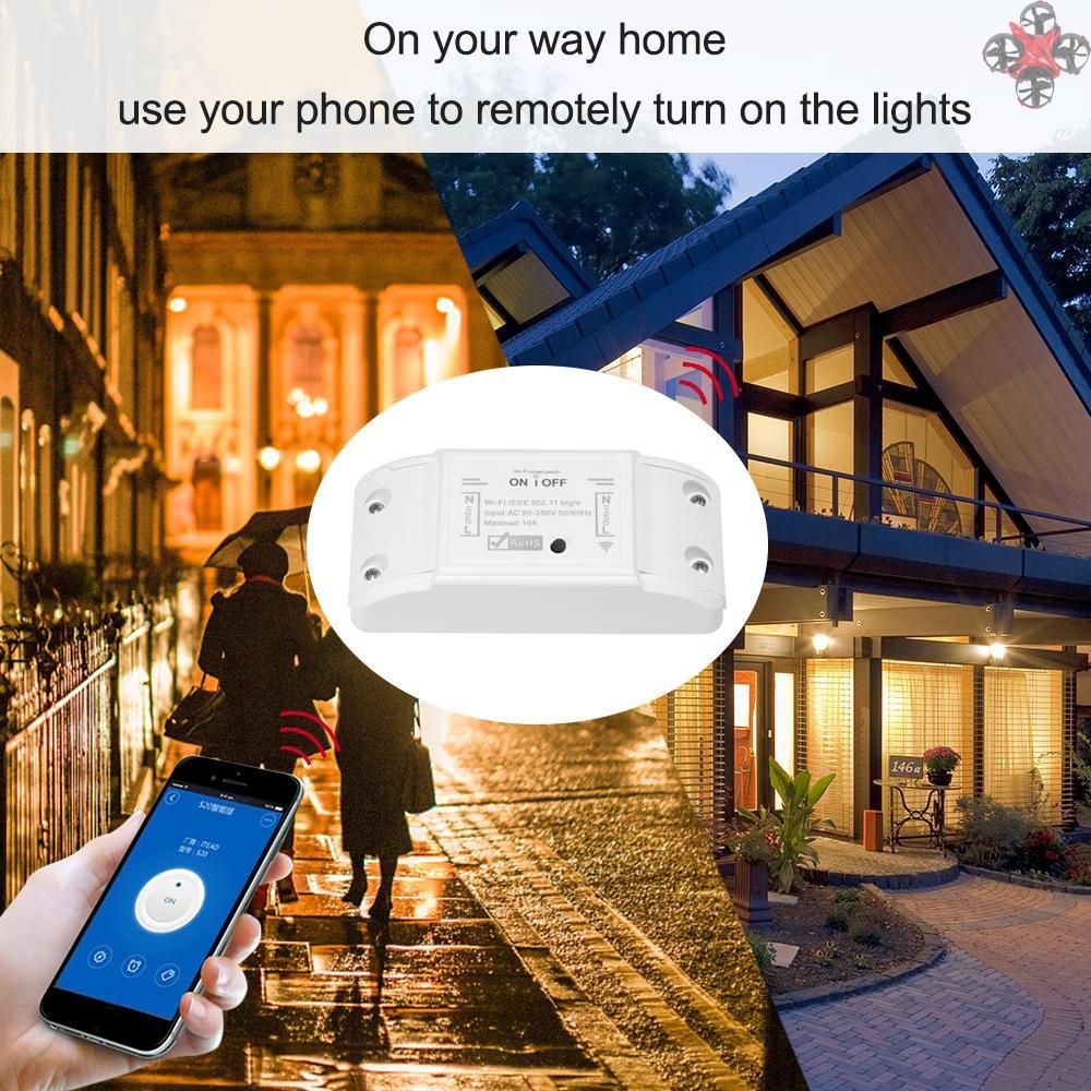 CTOY Tuya WiFi Smart Switch 10A/2200W Wireless Remote Switch Timer APP Control Universal Smart Home Automation Module Voice Control Compatible with Amazon Alexa & for Google Home for Electric Appliances
