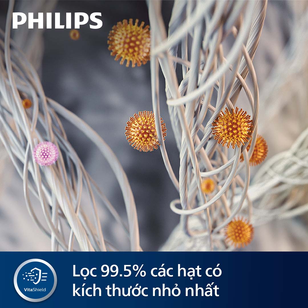 Máy Lọc Không Khí Philips AC0850/20, Diện Tích &lt;49m2 Lọc Bụi Mịn PM2.5, Hàng Chính Hãng