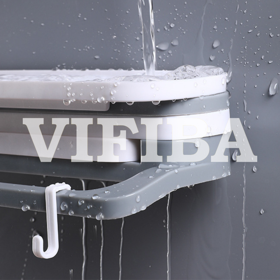 Giá Treo Dán Tường Nhà Bếp Đa Năng VIFIBA Bằng Nhựa, Kệ Dán Tường Nhà Tắm Gấp Gọn Tiện Lợi