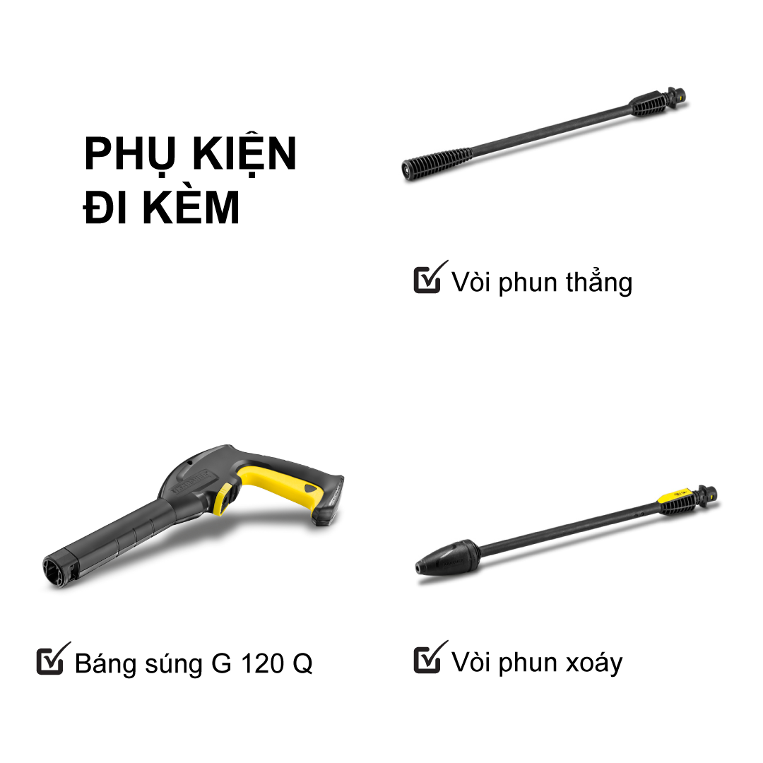 Máy Phun Rửa Áp Lực Cao Karcher K2 Horizontal