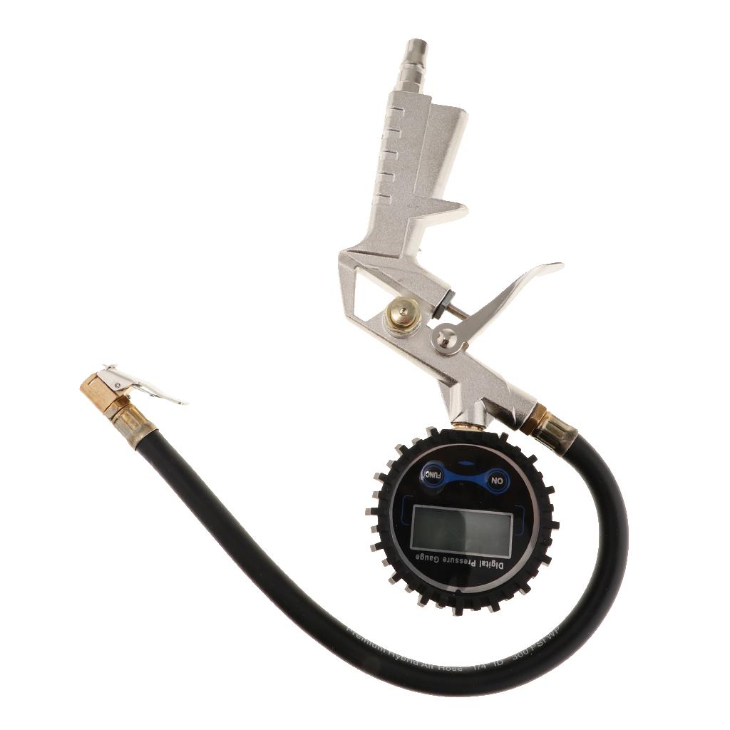 Portable Car Motorcycle Truck Digital Inflator Gun Tyre Pressure Gauge Kit For Safe Driving