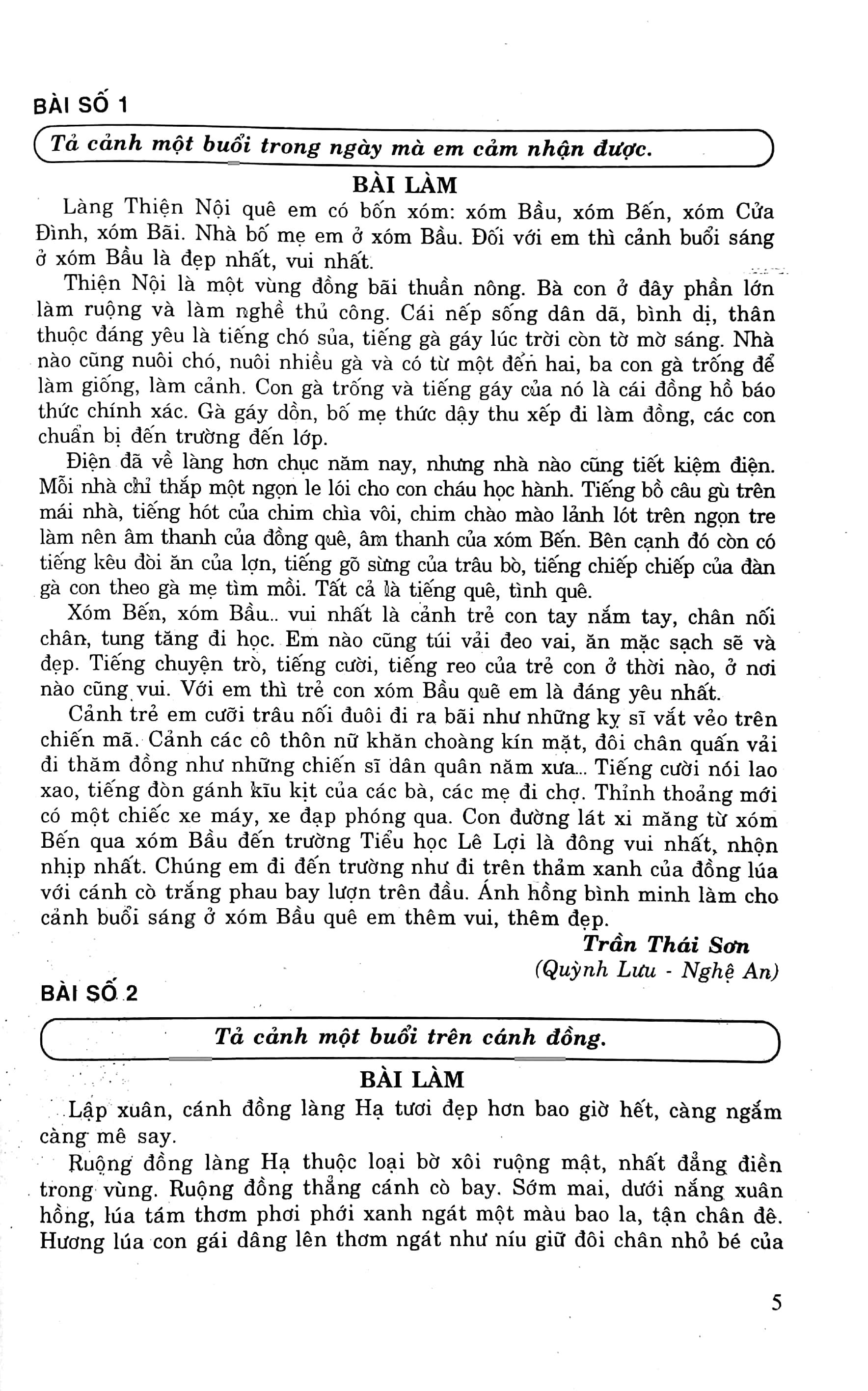 153 Bài Làm Văn Tiếng Việt 5