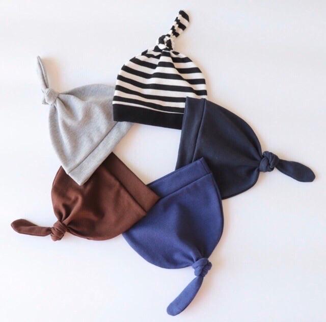 Mũ cotton cho bé sơ sinh 0-6 mẫu thắt nút