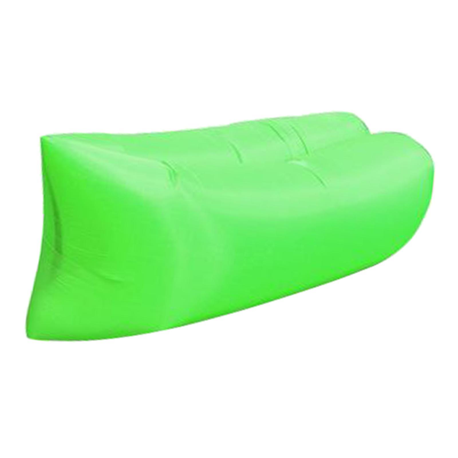 2xInflatable Sofa Air Bed Lounger Chair Sleeping Bag Mattress Couch Green