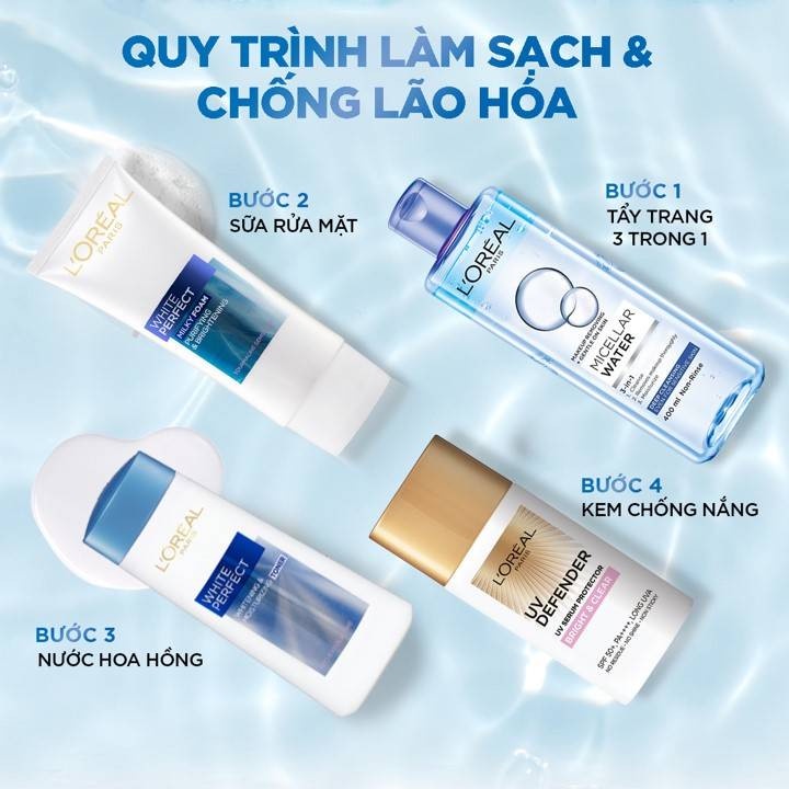 Nước Tẩy Trang Cho Da Dầu Nhạy Cảm Làm Sạch Sâu Tươi Mát Micellar Water 3-in-1 Refreshing 400/95/30ml