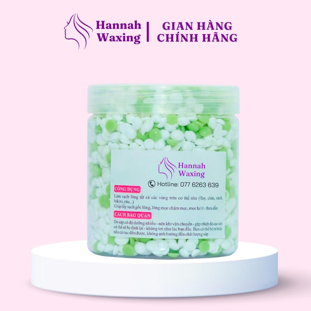 [CHE TÊN] Sáp Wax Lông Mix Trà Xanh + Sữa Dừa Chuyên Dụng Wax Bikini Tặng Kèm Que HANNAH WAXING