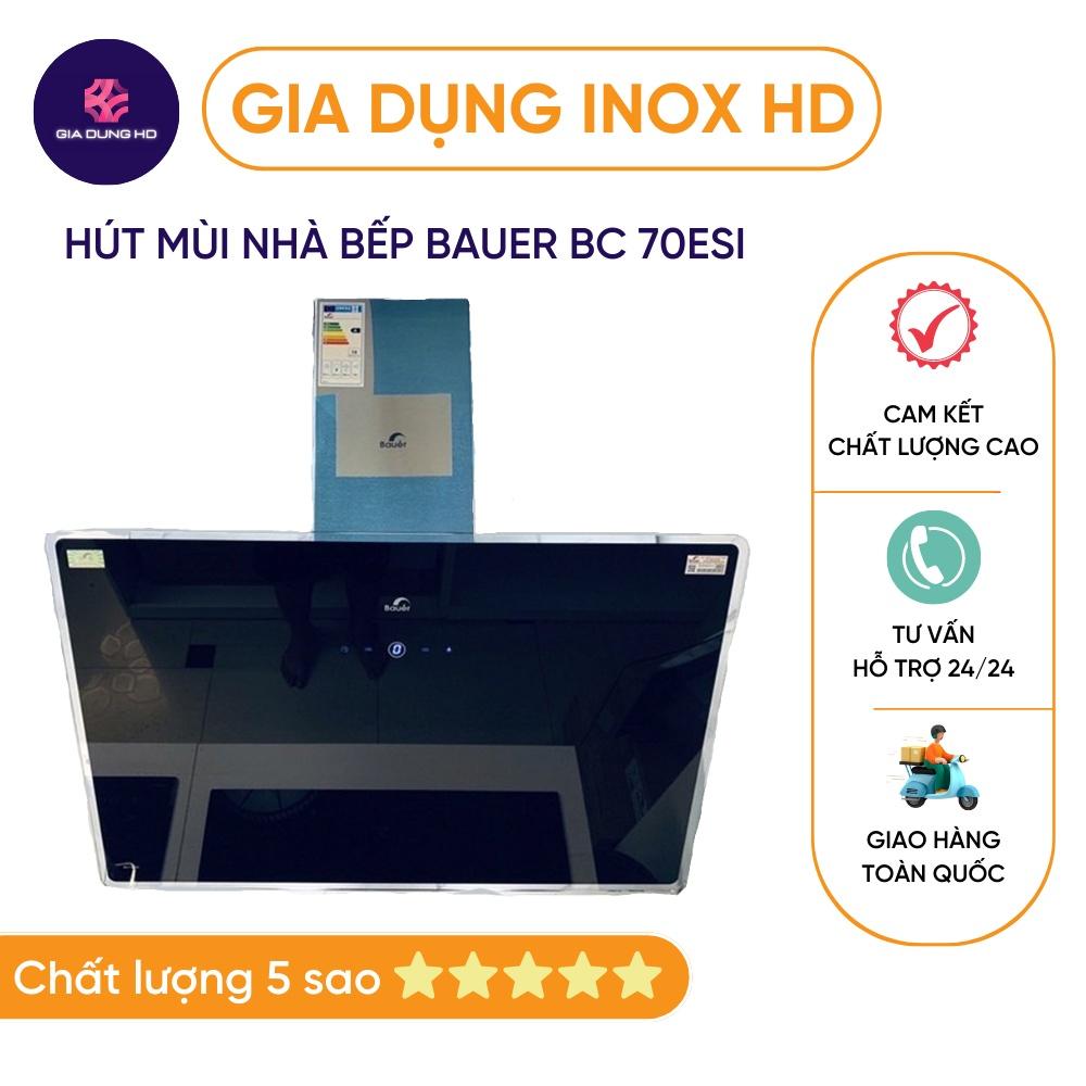 Máy hút mùi kính vát  CAO CẤP  Hút mùi nhà bếp cao cấp BAUER BC 70ESI bảo hành 2 năm