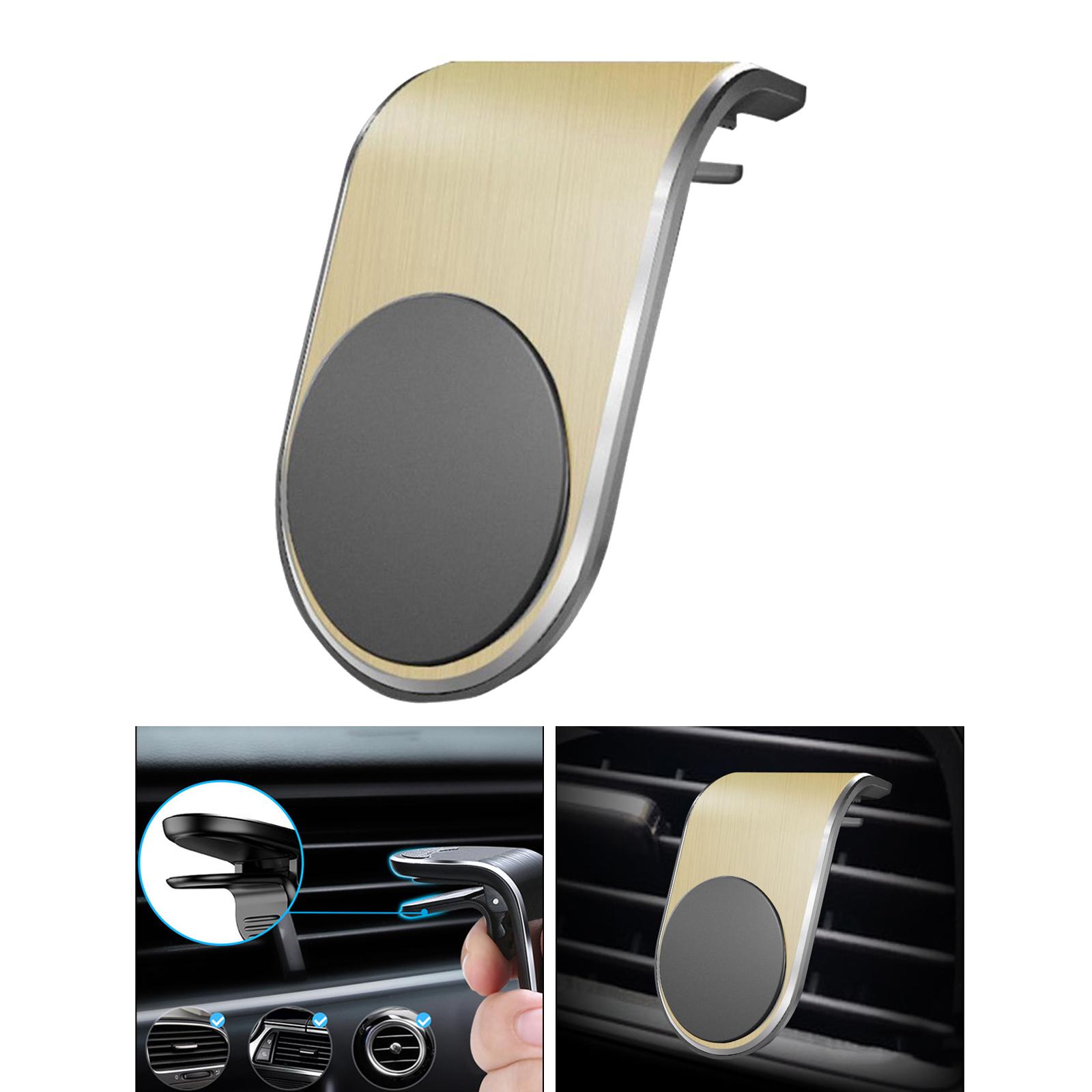 Golden Car Mobile Cell Phone Holder Magnetic Air Vent Clip Mount for iPhone