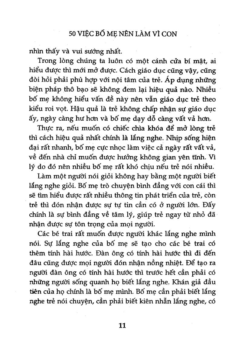 50 Việc Bố Mẹ Nên Làm Vì Con (Tái Bản 2015)