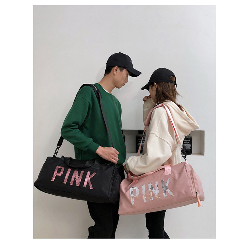 Túi trống xách tay du lịch đa năng Pink có ngăn để giày riêng, chống thấm nước phong cách thể thao TB017