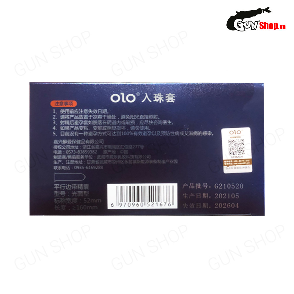 Bao cao su OLO 0.01 Bead Entering - Siêu mỏng, bi tăng thêm 3cm