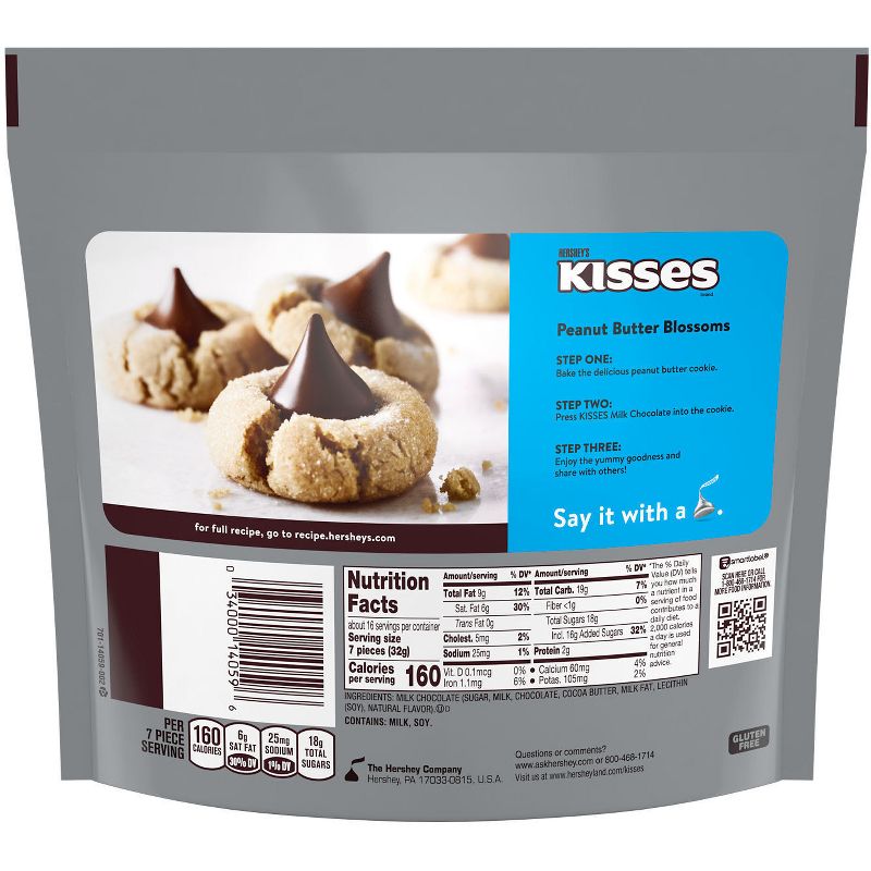 TÚI 507g SOCOLA SỮA Her-shey's Kisses Milk Chocolate Candy, Family Bag (17.9 oz)