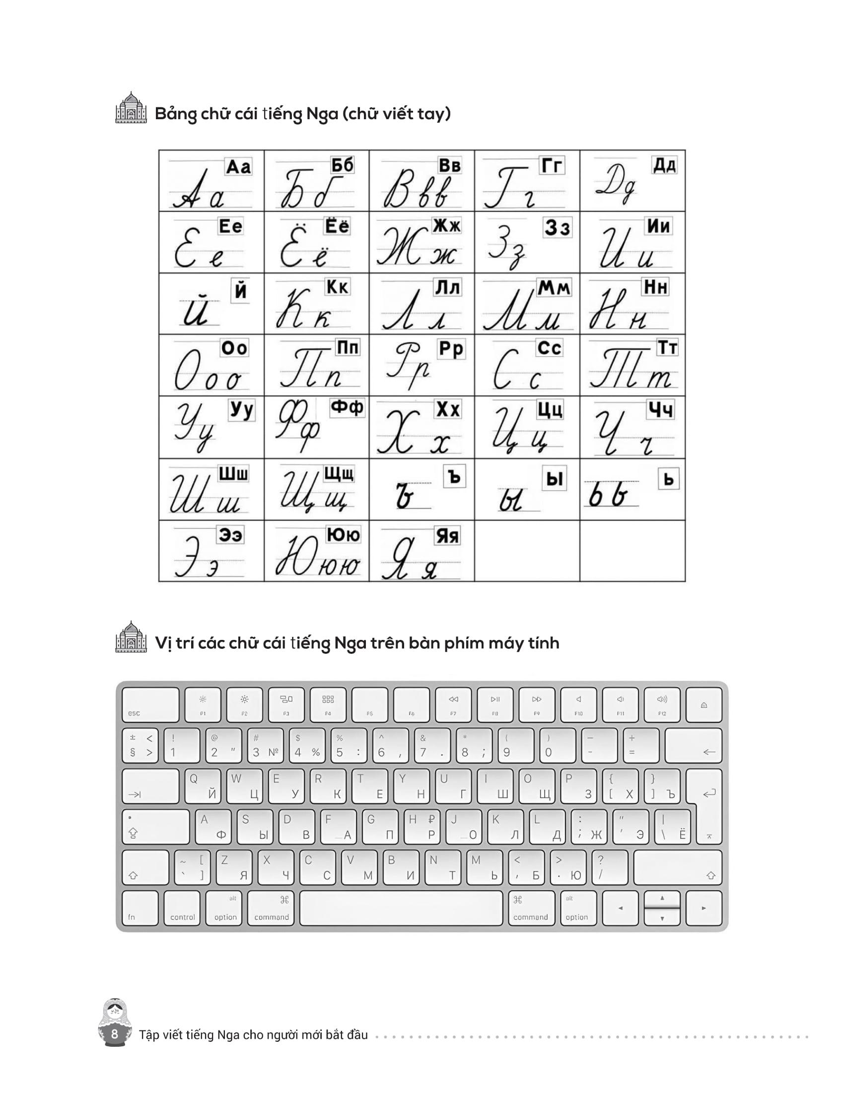 Sách - Tập Viết Tiếng Nga Cho Người Mới Bắt Đầu