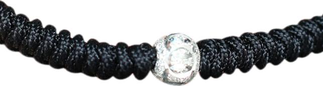Vòng Kết Dây Đen Charm Bi Bạc Ngọc Quý Gemstones GA155