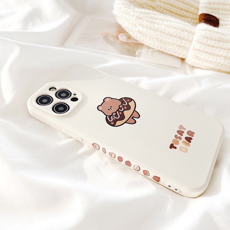 Ốp Lưng iPhone Cạnh Vuông Tosat Bear Dành Cho iPhone 6 / 6 Plus / 7 / 7 Plus / 8 / 8 Plus / X / Xs / Xs Max / 11 / 11 Pro / 11 Pro Max / 12 / 12 Pro / 12 Pro Max