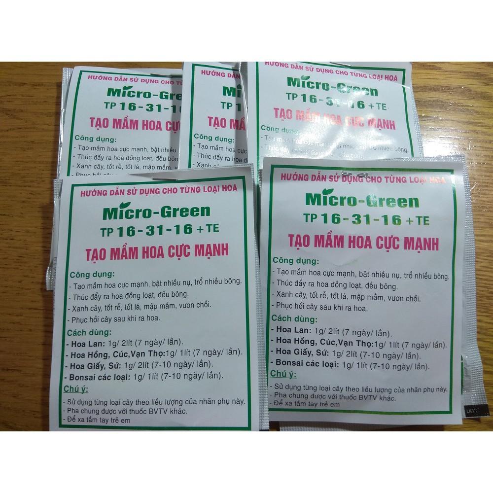 Bộ 5 gói Micro Green 16-31-16 Tạo mầm hoa cực mạnh - 1 gói 10g