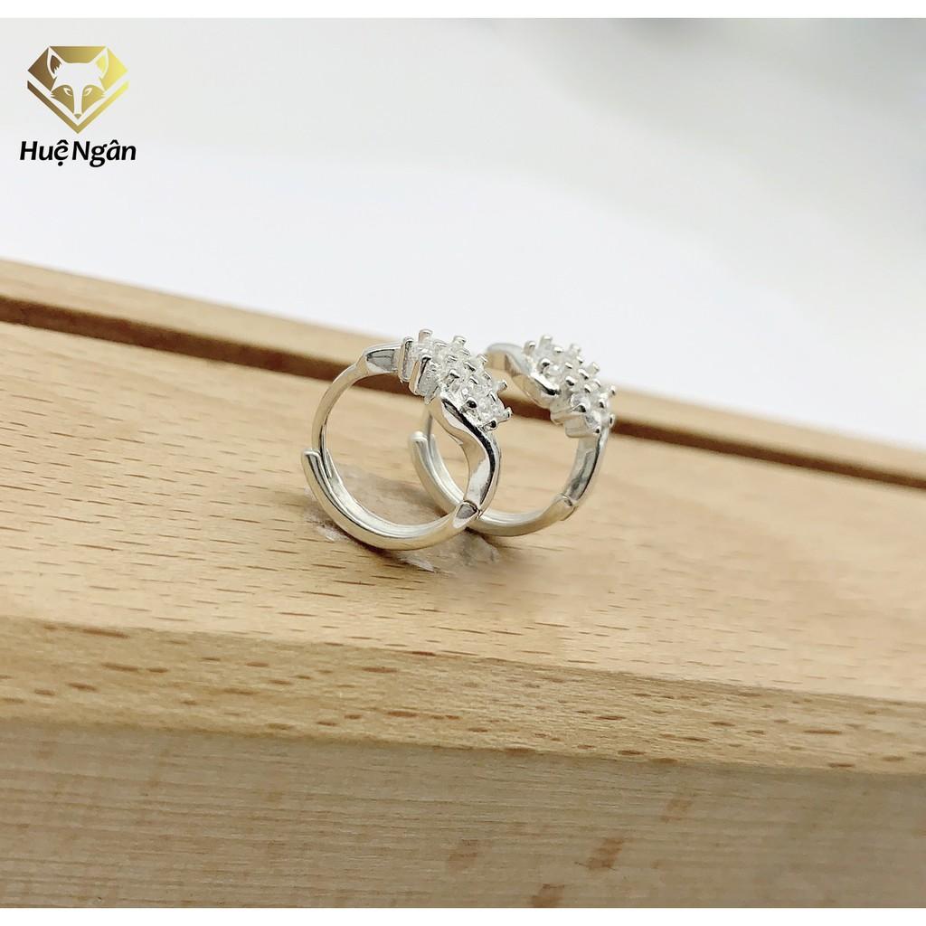 Bông tai bạc Ý 925 Huệ Ngân - Khuyên Vòng Xinh RYE140611
